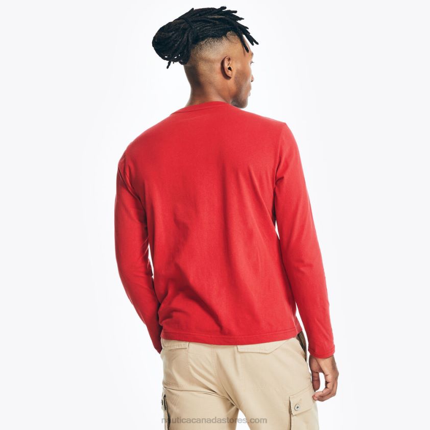 Sustainably Crafted Graphic Long-Sleeve T-Shirt Nautica Men Nautica Red R260HV153