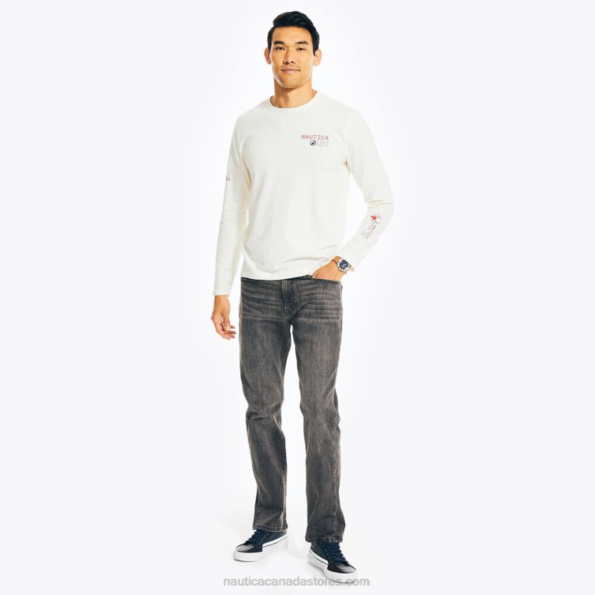 Sustainably Crafted Graphic Long-Sleeve T-Shirt Nautica Men Sail Cream R260HV217