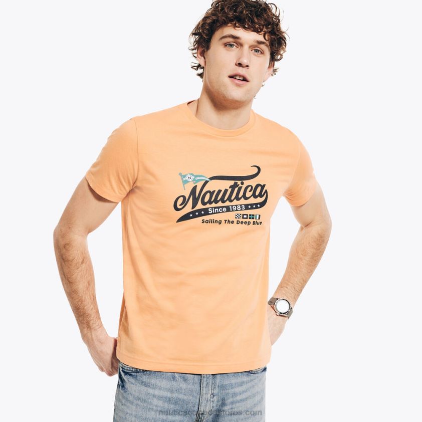 Sustainably Crafted Heritage Graphic T-Shirt Nautica Men Orchid Pink R260HV553