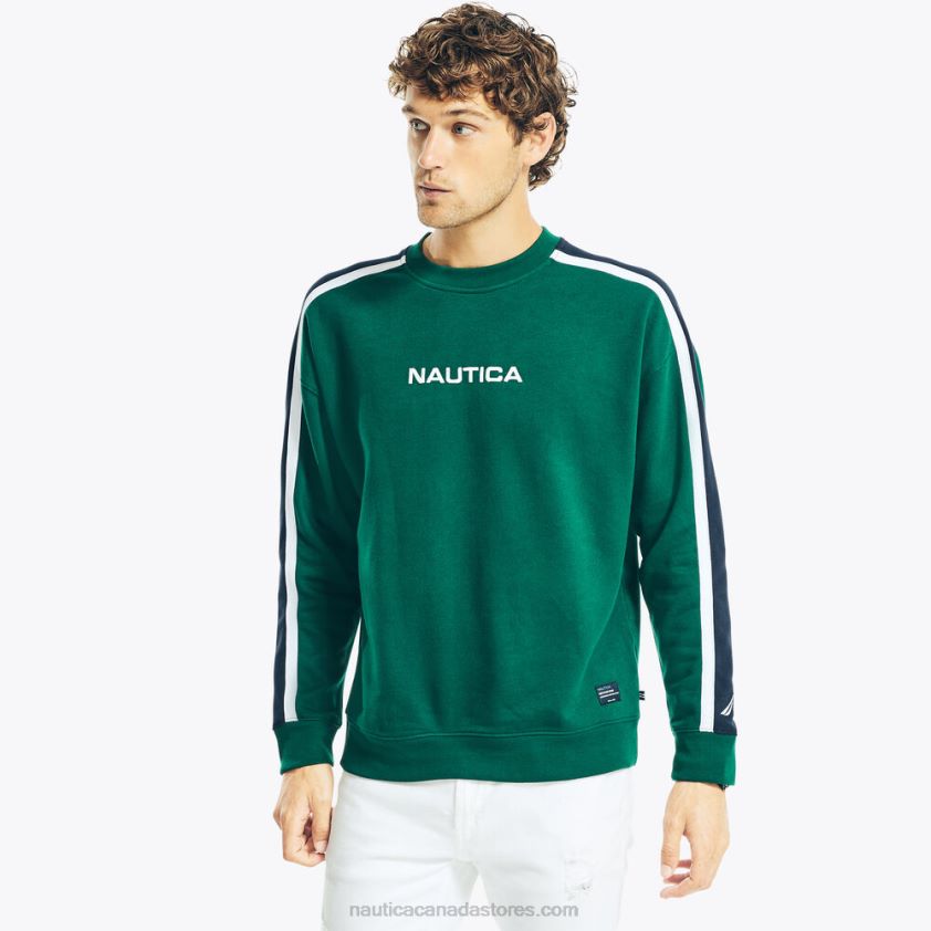 Sustainably Crafted Logo Crewneck T-Shirt Nautica Men Cosmic Fern R260HV294
