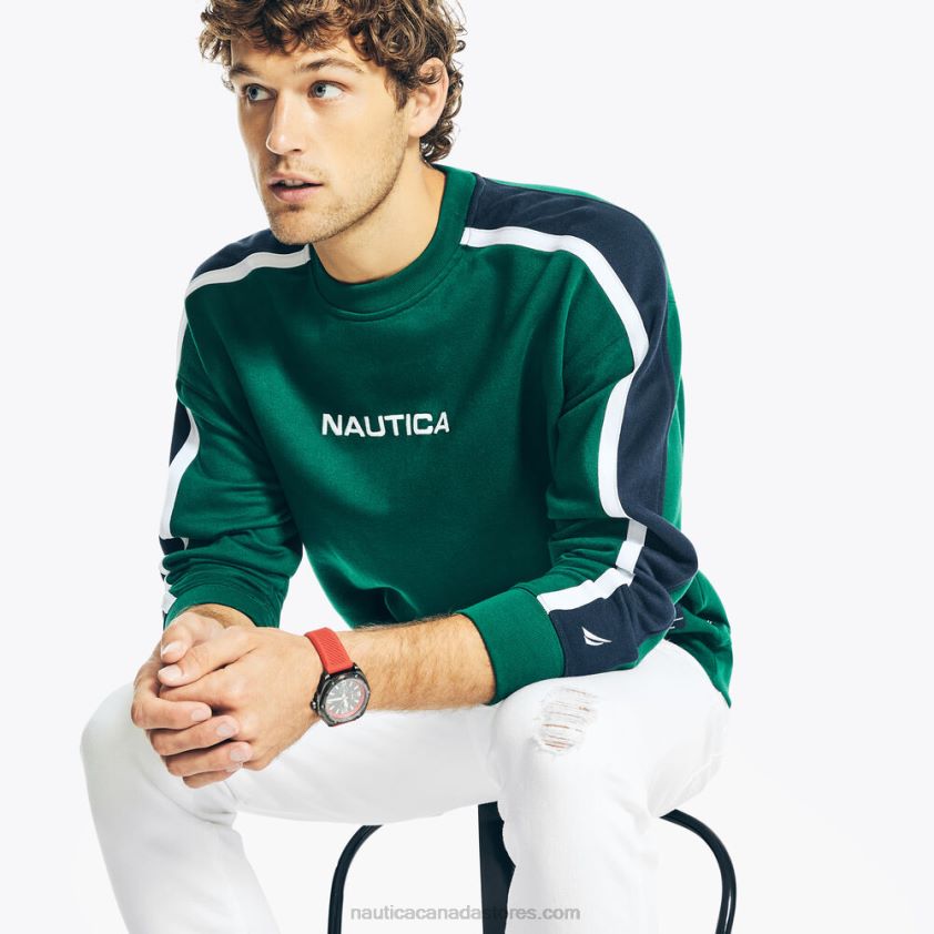 Sustainably Crafted Logo Crewneck T-Shirt Nautica Men Cosmic Fern R260HV294