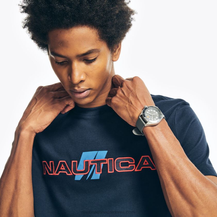 Sustainably Crafted Logo Graphic T-Shirt Nautica Men Navy R260HV229