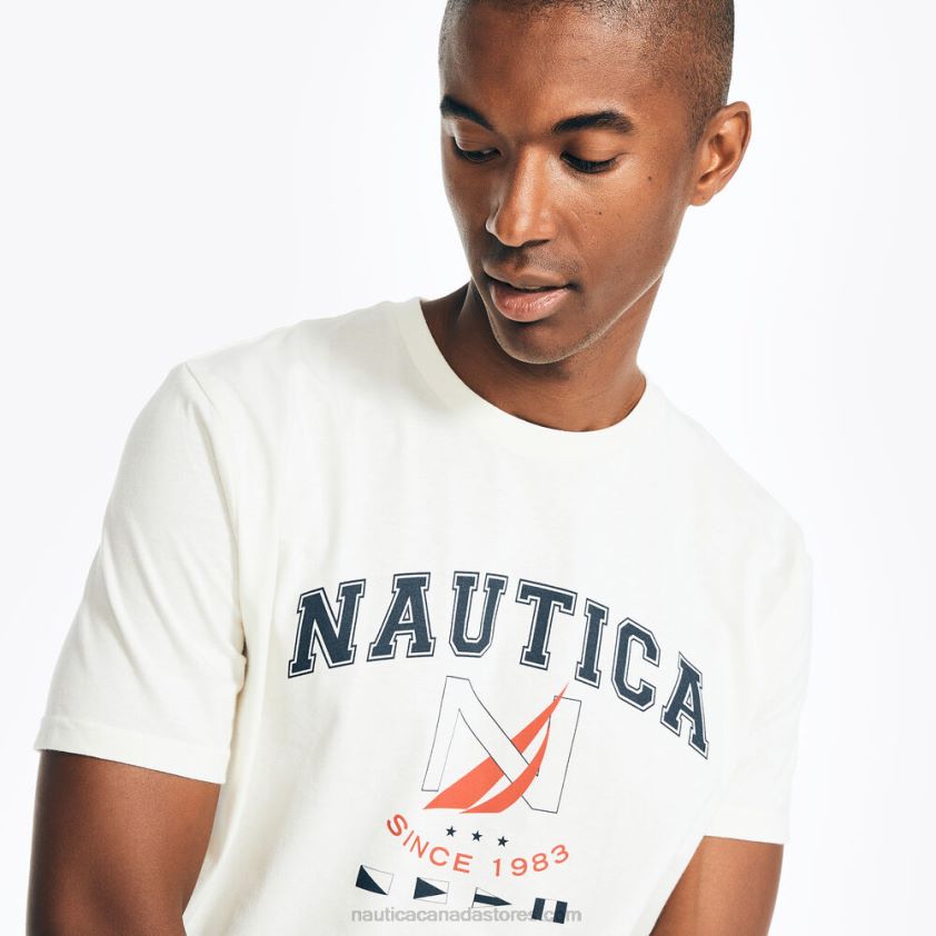 Sustainably Crafted Logo Graphic T-Shirt Nautica Men Sail Cream R260HV450
