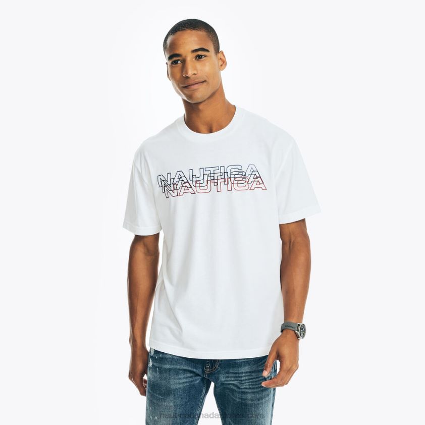 Sustainably Crafted Logo Graphic T-Shirt Nautica Men Sail White R260HV536