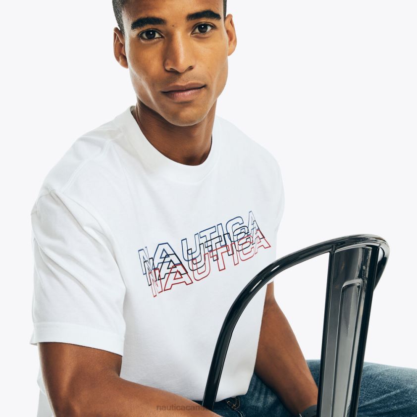 Sustainably Crafted Logo Graphic T-Shirt Nautica Men Sail White R260HV536