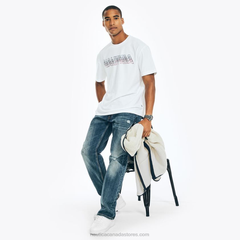 Sustainably Crafted Logo Graphic T-Shirt Nautica Men Sail White R260HV536