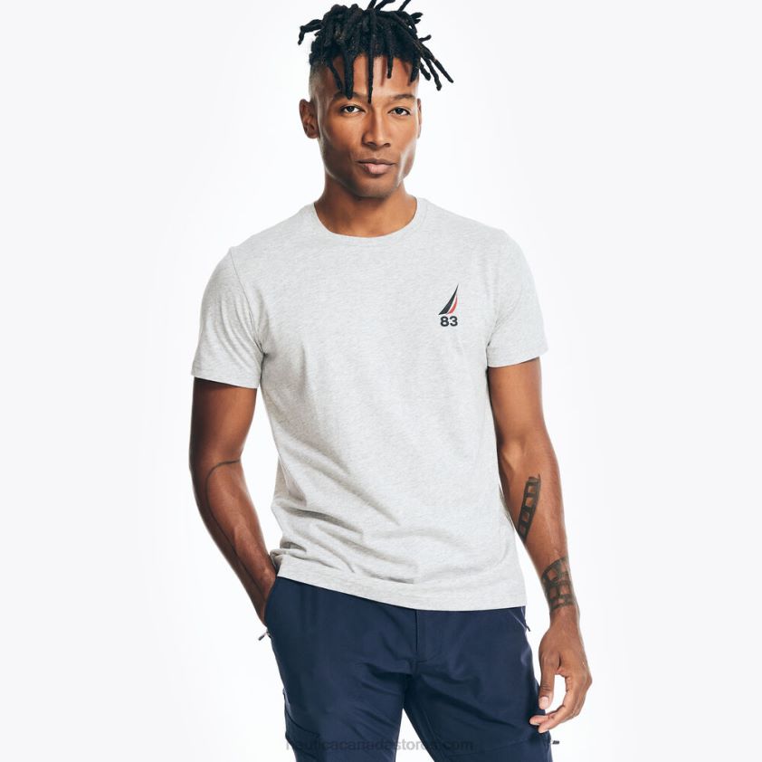 Sustainably Crafted N-83 Graphic T-Shirt Nautica Men Grey Heather R260HV532