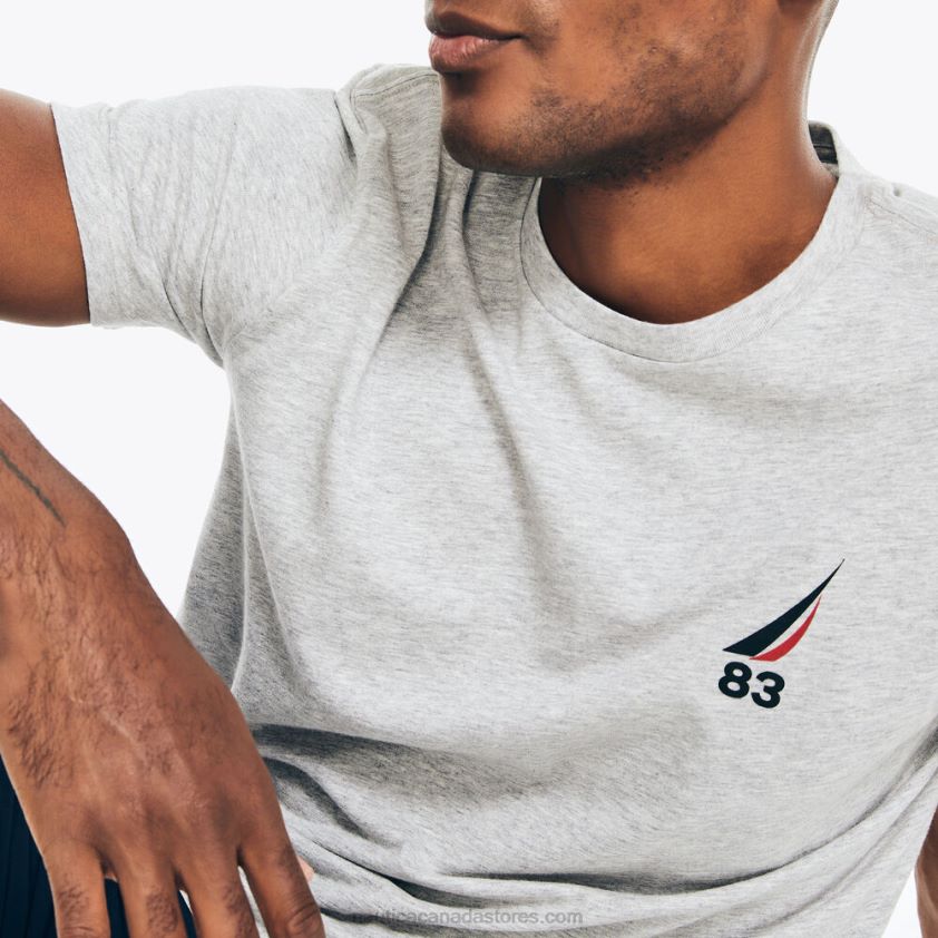 Sustainably Crafted N-83 Graphic T-Shirt Nautica Men Grey Heather R260HV532