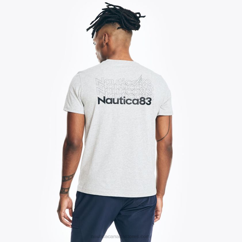 Sustainably Crafted N-83 Graphic T-Shirt Nautica Men Grey Heather R260HV532
