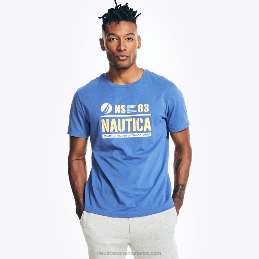 Sustainably Crafted N-83 Graphic T-Shirt Nautica Men Nite Sea Heather R260HV384