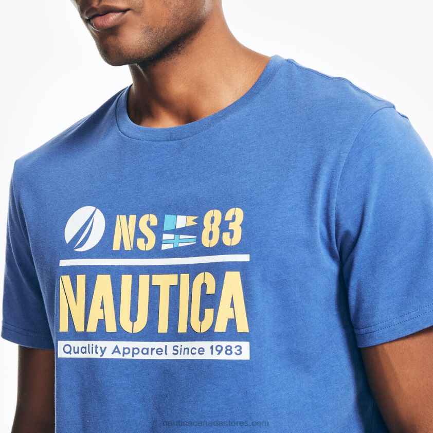 Sustainably Crafted N-83 Graphic T-Shirt Nautica Men Nite Sea Heather R260HV384