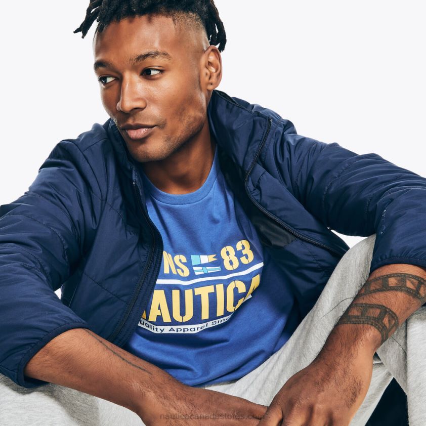 Sustainably Crafted N-83 Graphic T-Shirt Nautica Men Nite Sea Heather R260HV384