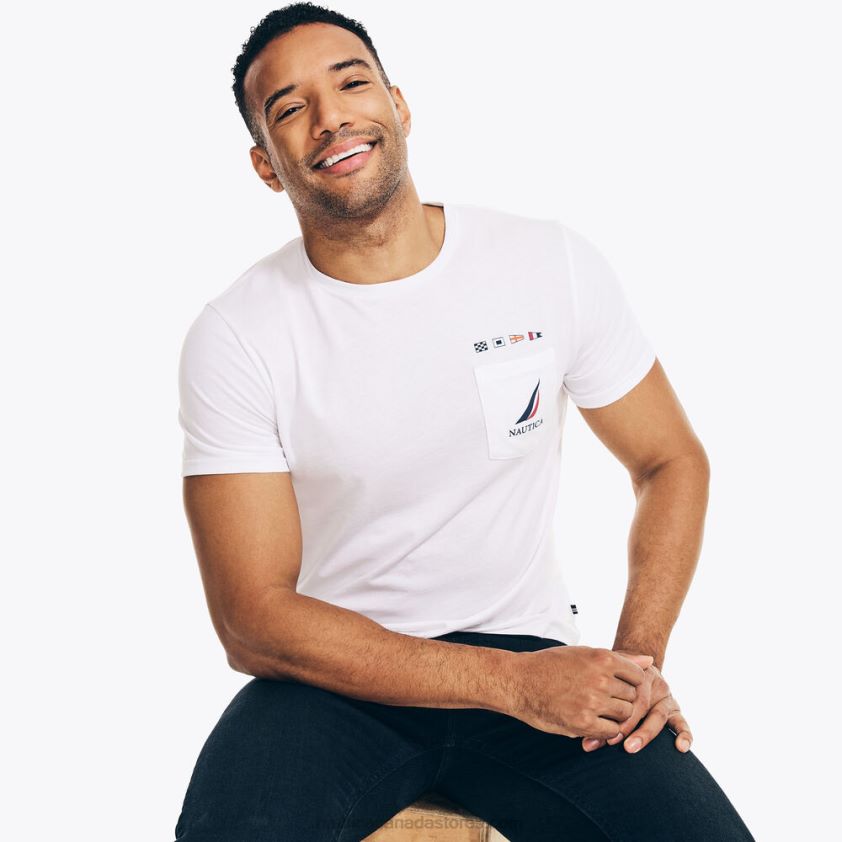 Sustainably Crafted N-83 Logo Graphic T-Shirt Nautica Men Bright White R260HV616