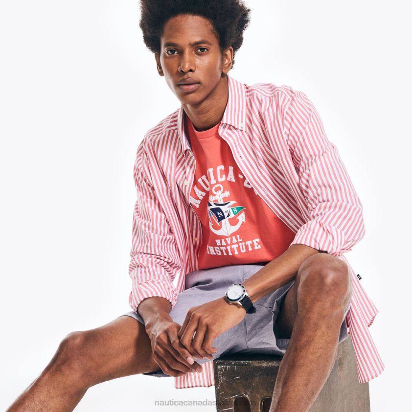 Sustainably Crafted Naval Institute Graphic T-Shirt Nautica Men Glory Red R260HV631