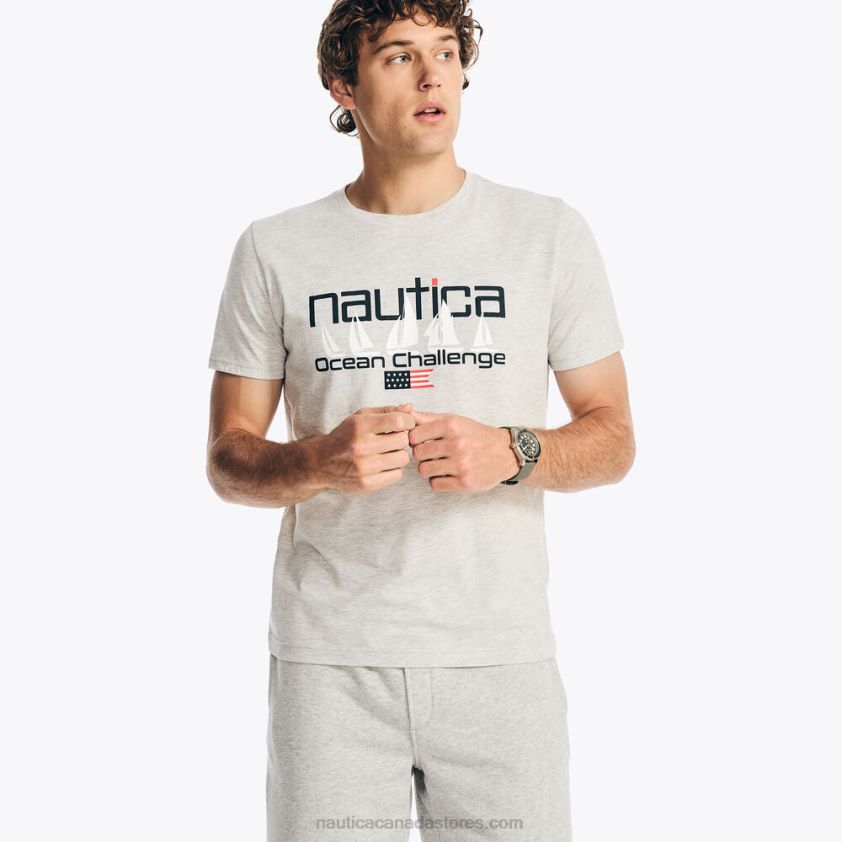 Sustainably Crafted Ocean Challenge Graphic T-Shirt Nautica Men Grey Heather R260HV416