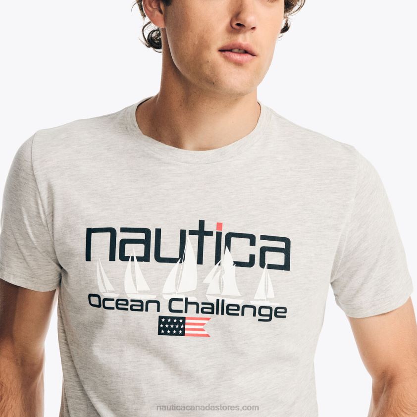 Sustainably Crafted Ocean Challenge Graphic T-Shirt Nautica Men Grey Heather R260HV416