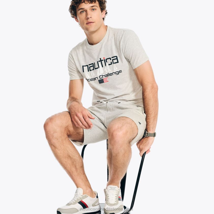 Sustainably Crafted Ocean Challenge Graphic T-Shirt Nautica Men Grey Heather R260HV416