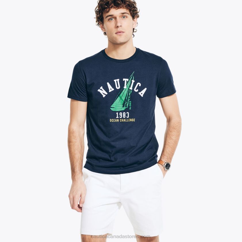 Sustainably Crafted Ocean Challenge Graphic T-Shirt Nautica Men Navy R260HV26