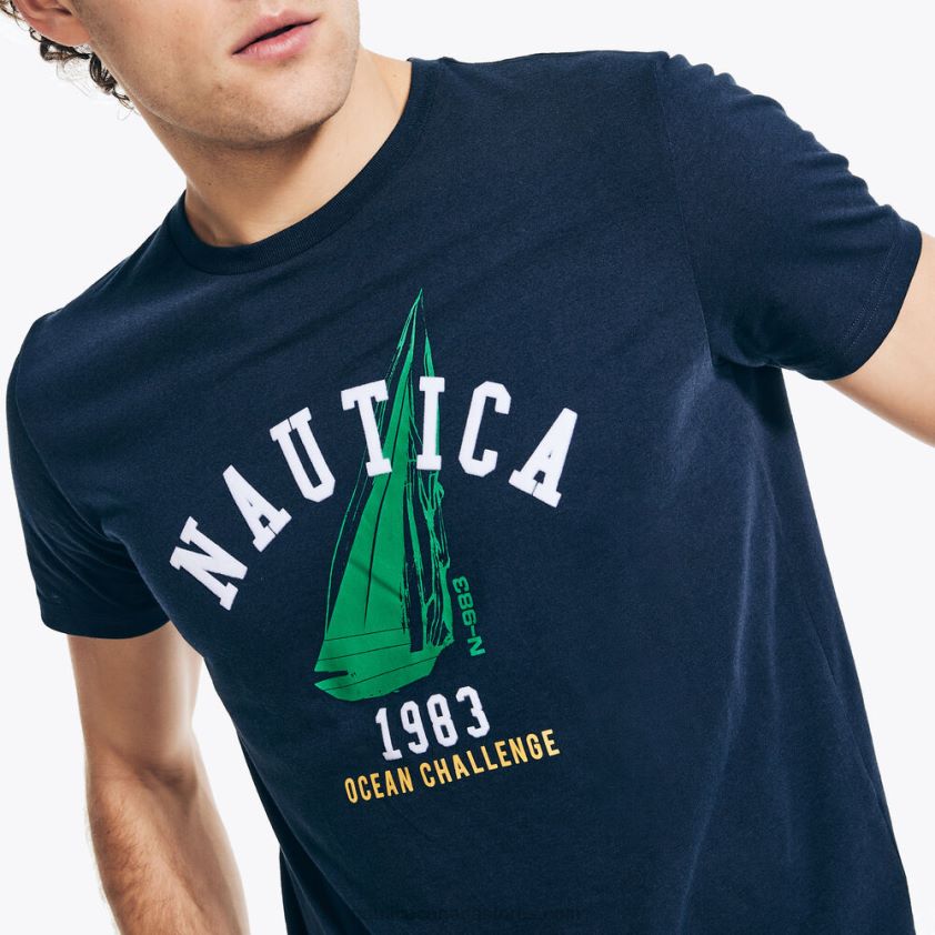 Sustainably Crafted Ocean Challenge Graphic T-Shirt Nautica Men Navy R260HV26