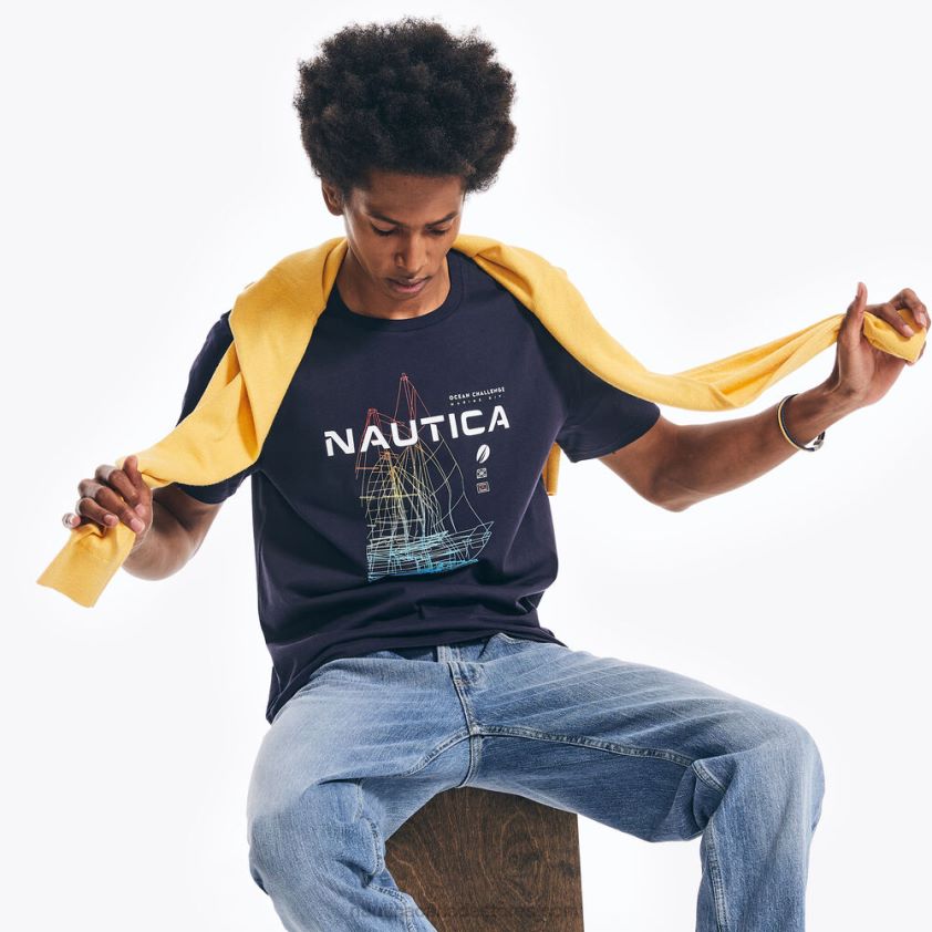 Sustainably Crafted Ocean Challenge Graphic T-Shirt Nautica Men Navy R260HV465