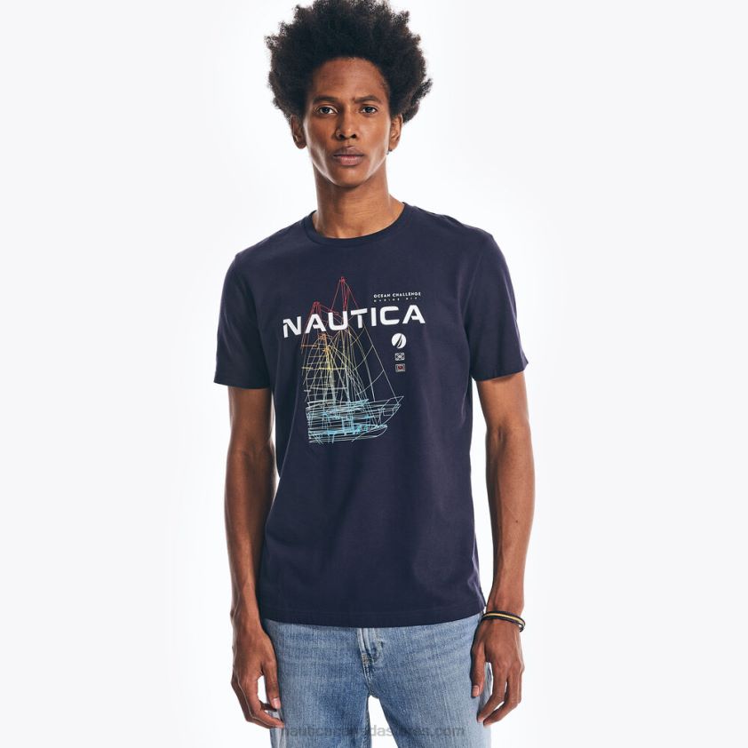 Sustainably Crafted Ocean Challenge Graphic T-Shirt Nautica Men Navy R260HV465