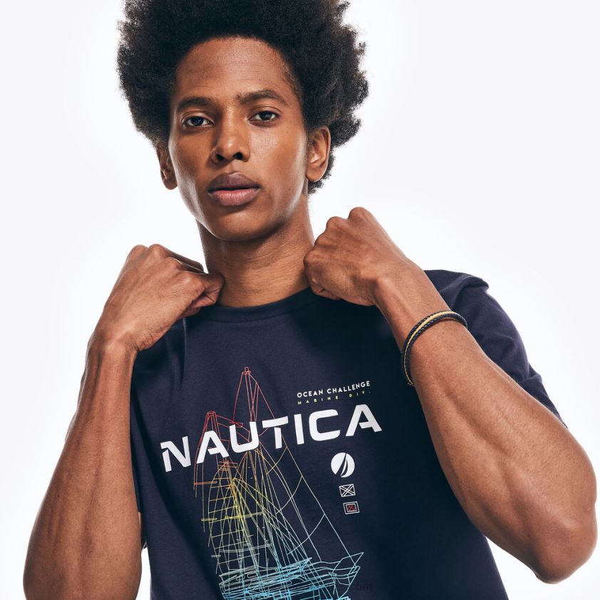 Sustainably Crafted Ocean Challenge Graphic T-Shirt Nautica Men Navy R260HV465