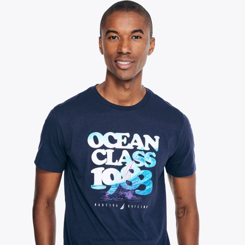 Sustainably Crafted Ocean Class Graphic T-Shirt Nautica Men Navy R260HV385