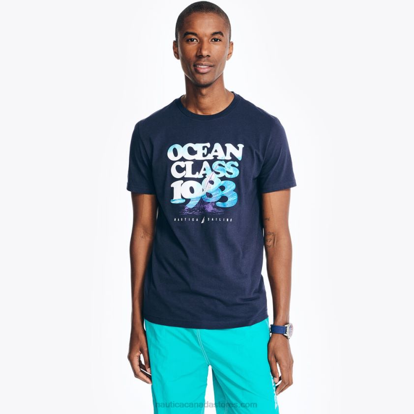 Sustainably Crafted Ocean Class Graphic T-Shirt Nautica Men Navy R260HV385