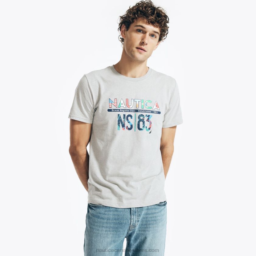 Sustainably Crafted Ocean Regatta Graphic T-Shirt Nautica Men Grey Heather R260HV102