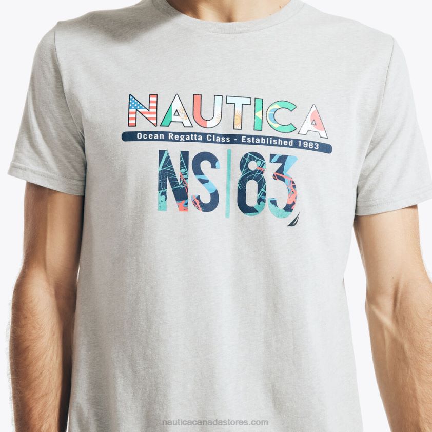 Sustainably Crafted Ocean Regatta Graphic T-Shirt Nautica Men Grey Heather R260HV102
