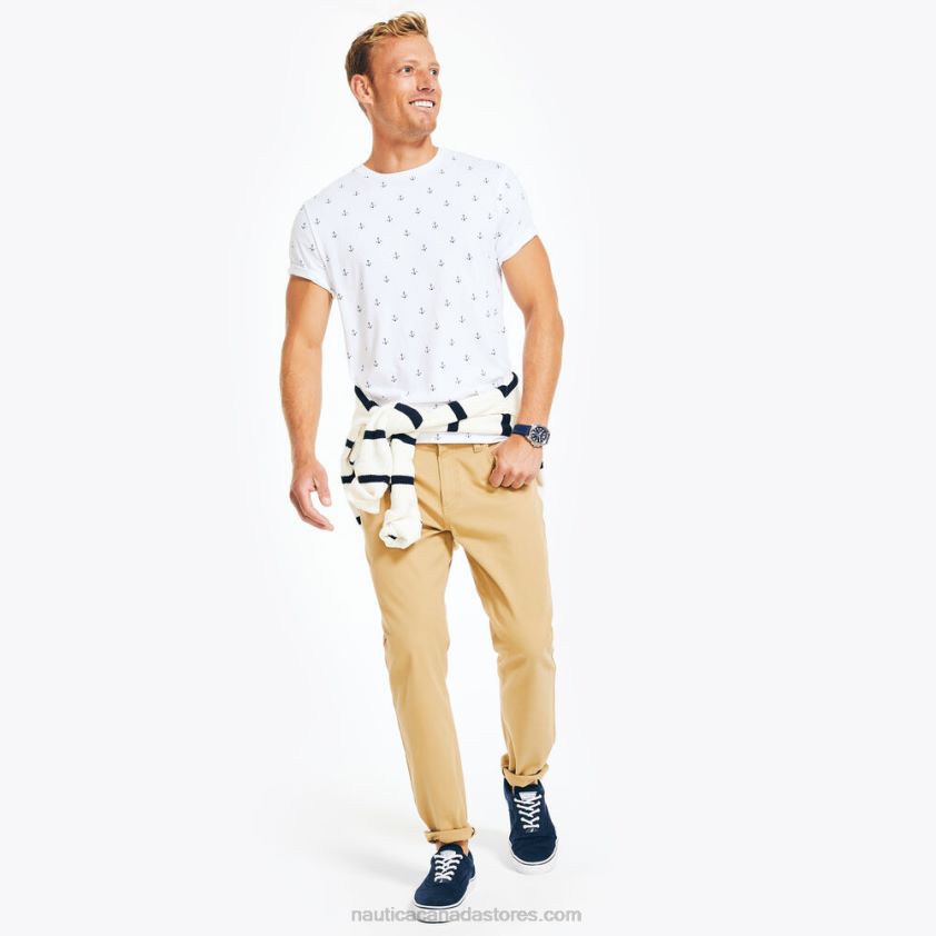 Sustainably Crafted Printed Crewneck T-Shirt Nautica Men Bright White R260HV45