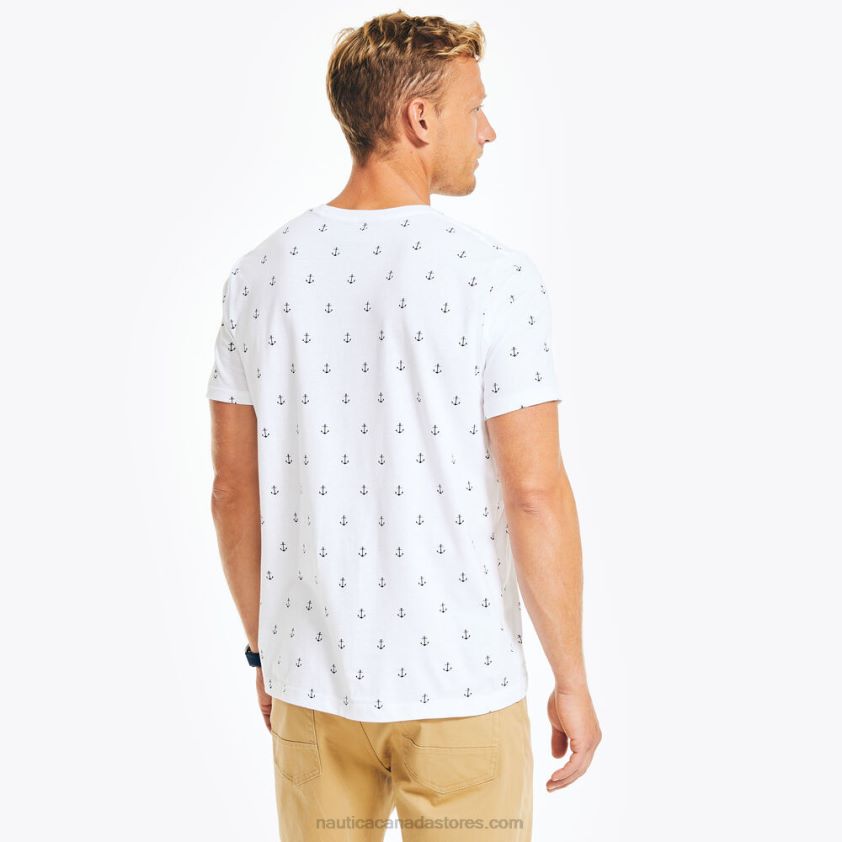 Sustainably Crafted Printed Crewneck T-Shirt Nautica Men Bright White R260HV45