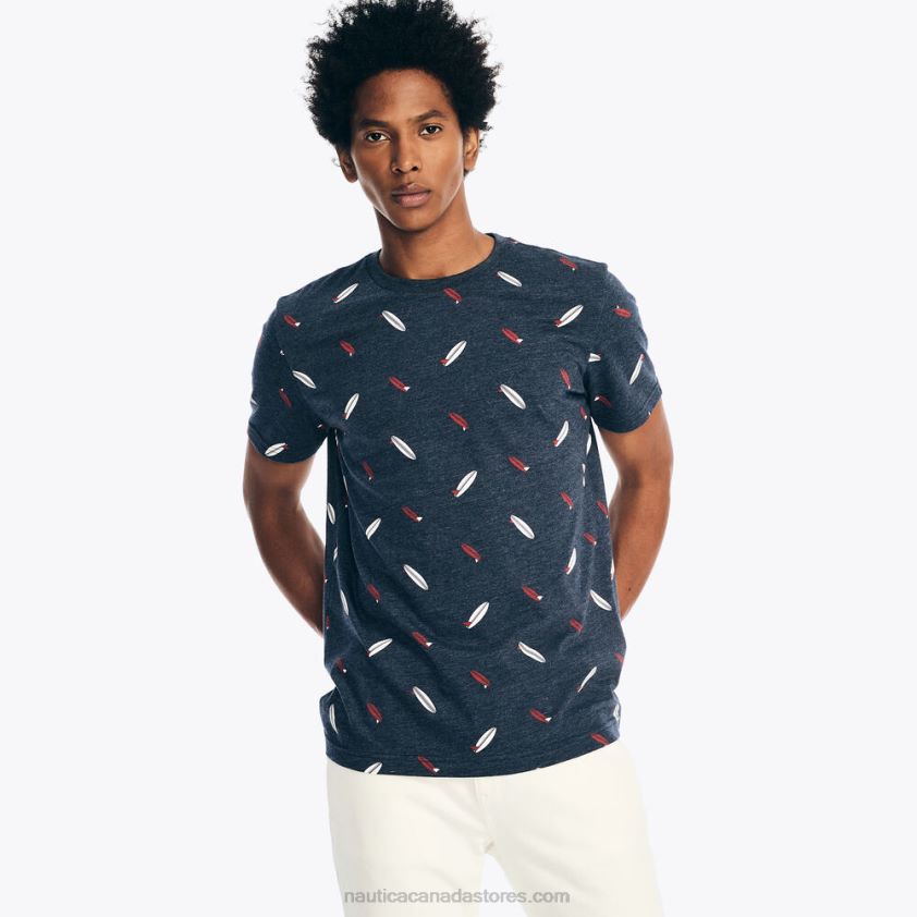 Sustainably Crafted Printed Crewneck T-Shirt Nautica Men Navy R260HV270