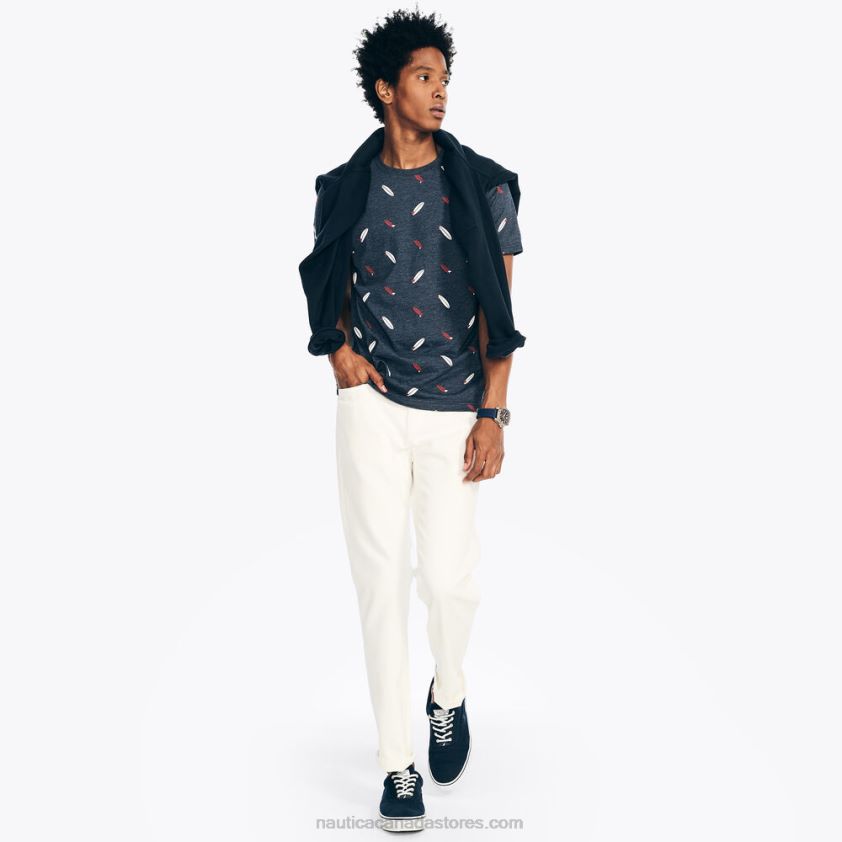 Sustainably Crafted Printed Crewneck T-Shirt Nautica Men Navy R260HV270