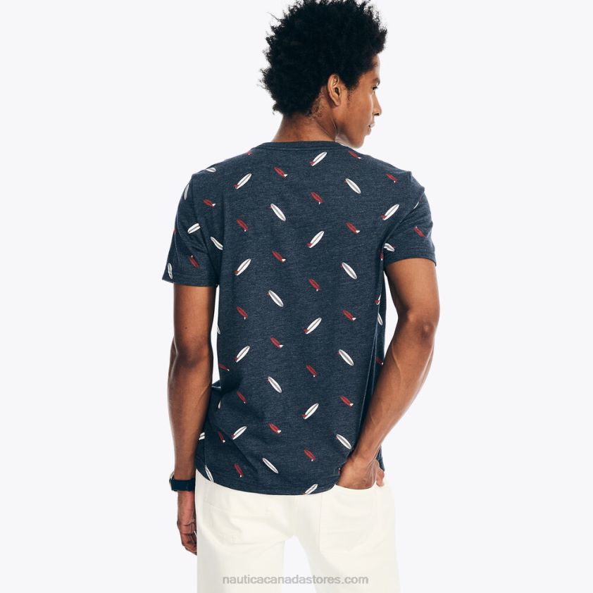 Sustainably Crafted Printed Crewneck T-Shirt Nautica Men Navy R260HV270