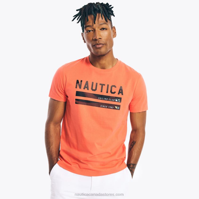 Sustainably Crafted Sailing Club Graphic T-Shirt Nautica Men Glory Red R260HV478