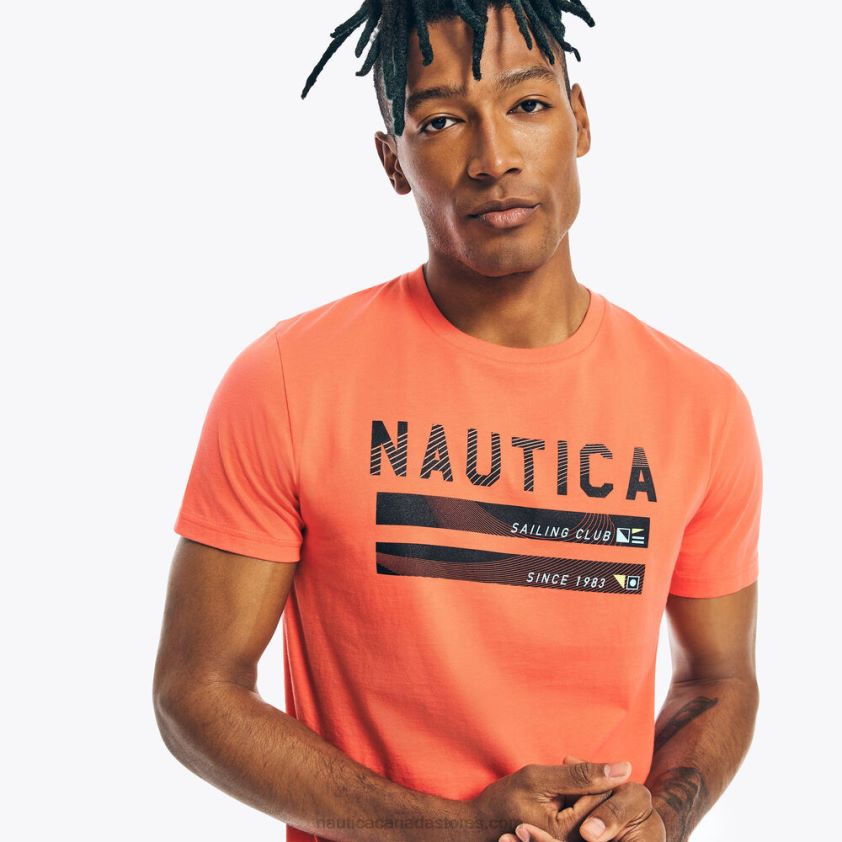 Sustainably Crafted Sailing Club Graphic T-Shirt Nautica Men Glory Red R260HV478