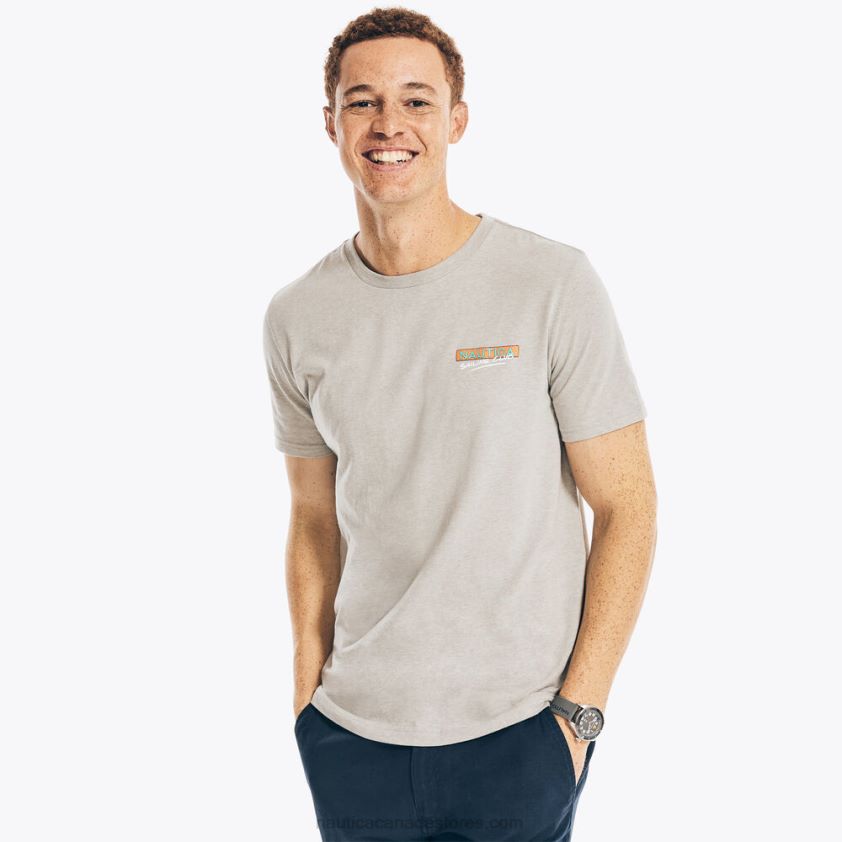 Sustainably Crafted Sailing Club Graphic T-Shirt Nautica Men Grey Heather R260HV524