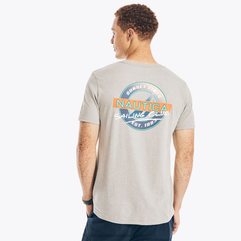 Sustainably Crafted Sailing Club Graphic T-Shirt Nautica Men Grey Heather R260HV524