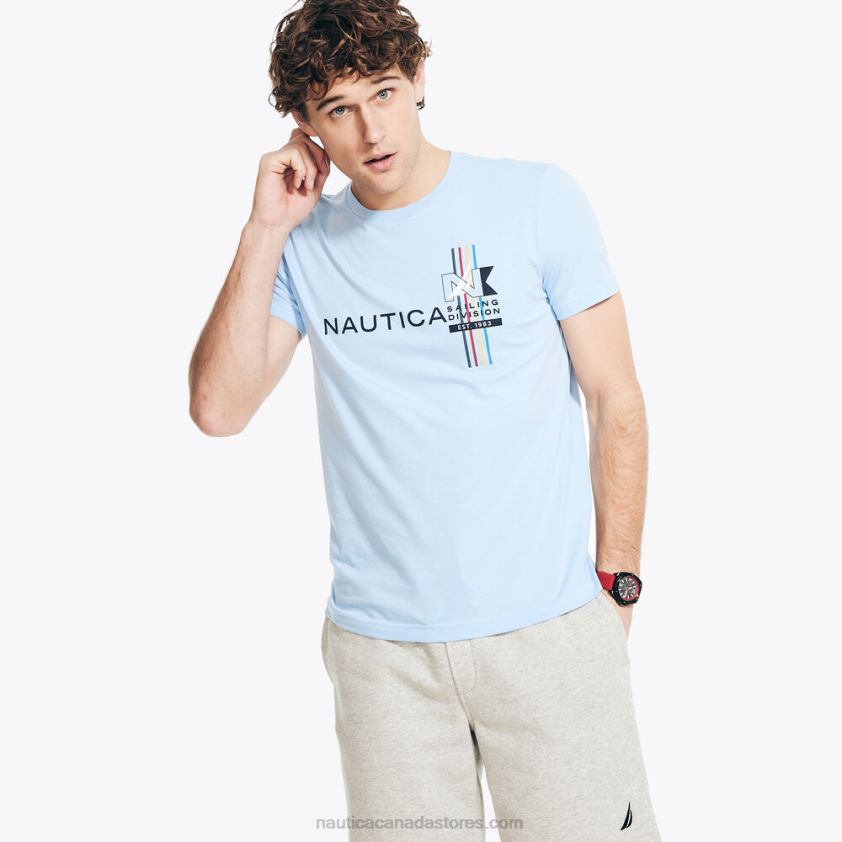 Sustainably Crafted Sailing Division Graphic T-Shirt Nautica Men Azure Blue R260HV193
