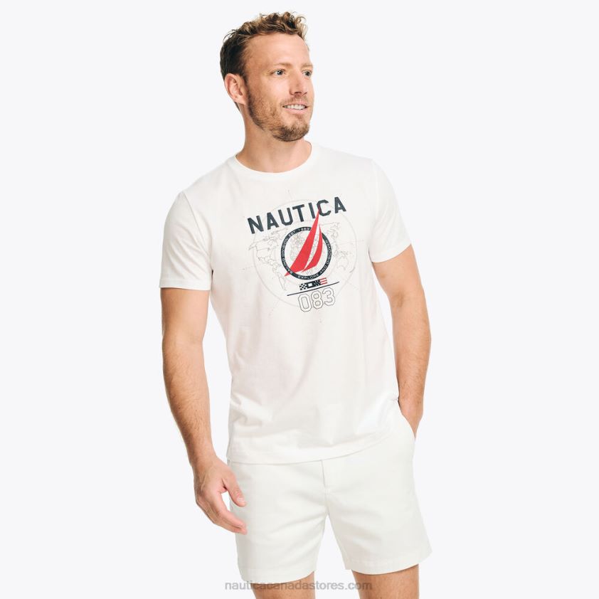 Sustainably Crafted Sailing Division Graphic T-Shirt Nautica Men Bright White R260HV374