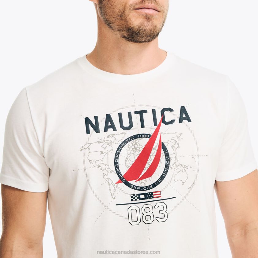 Sustainably Crafted Sailing Division Graphic T-Shirt Nautica Men Bright White R260HV374
