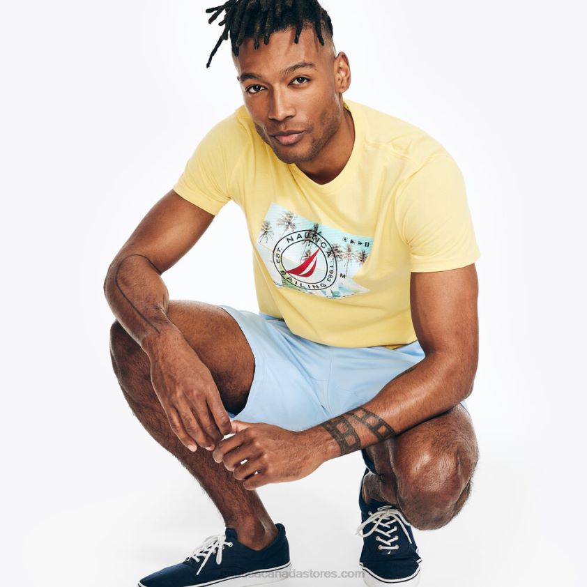 Sustainably Crafted Sailing Graphic T-Shirt Nautica Men Aspen Gold R260HV490