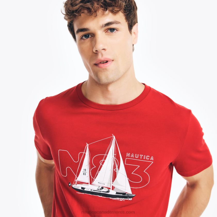 Sustainably Crafted Sailing Graphic T-Shirt Nautica Men Nautica Red R260HV361