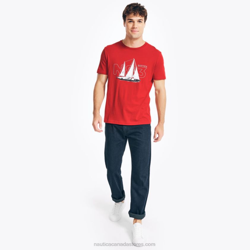 Sustainably Crafted Sailing Graphic T-Shirt Nautica Men Nautica Red R260HV361