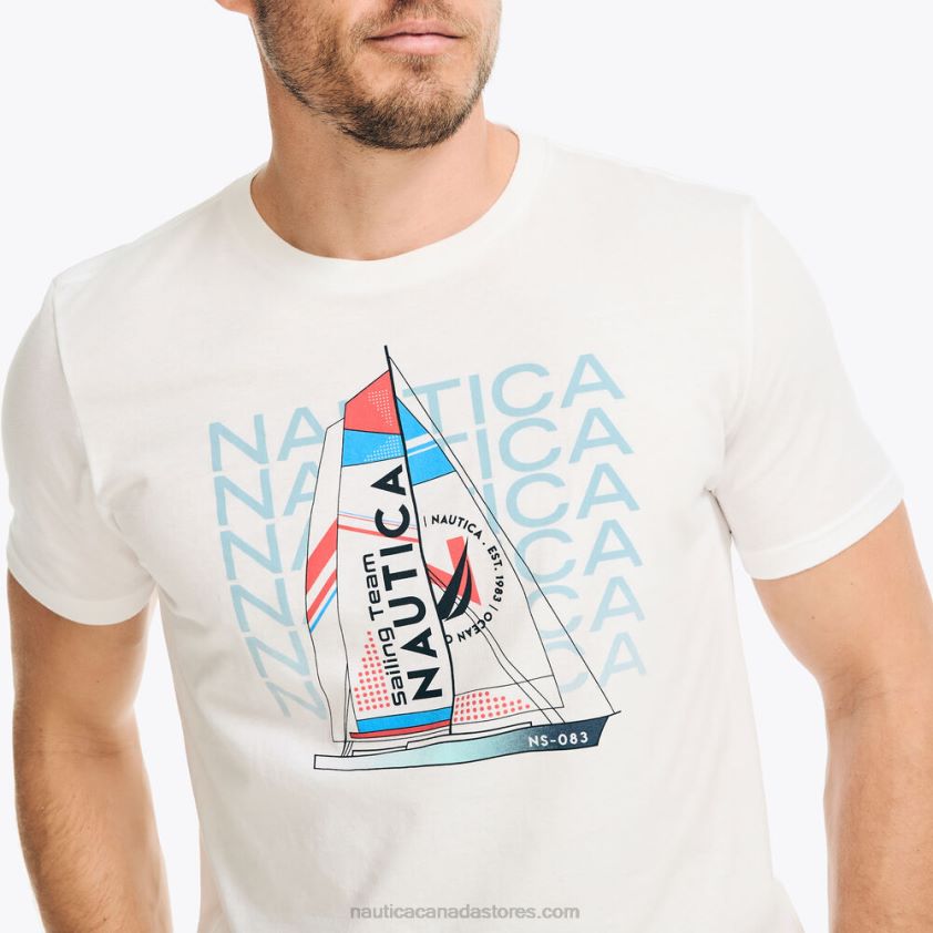 Sustainably Crafted Sailing Team Graphic T-Shirt Nautica Men Bright White R260HV314