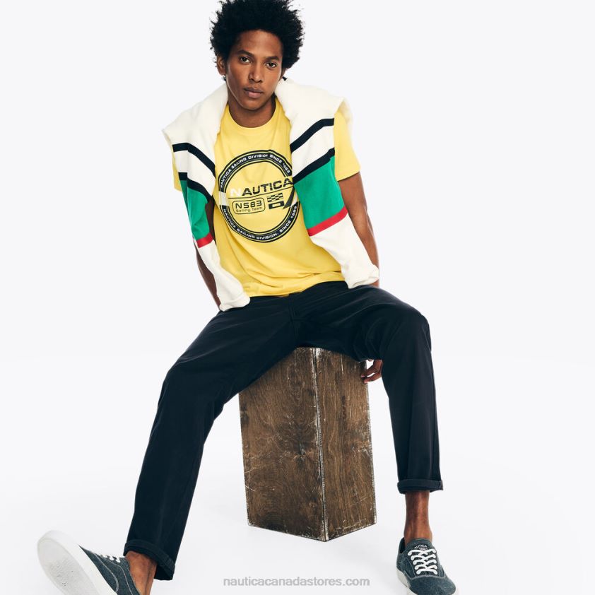 Sustainably Crafted Sailing Team Graphic T-Shirt Nautica Men Marigold R260HV360