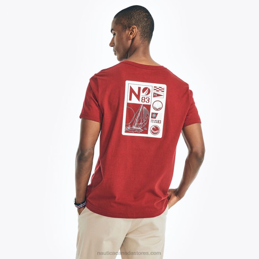 Sustainably Crafted Sailing Team Graphic T-Shirt Nautica Men Melonberry R260HV136