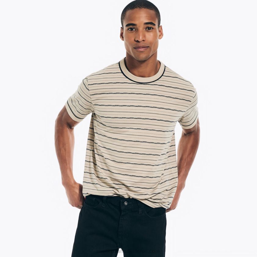 Sustainably Crafted Striped T-Shirt Nautica Men Sail White R260HV311