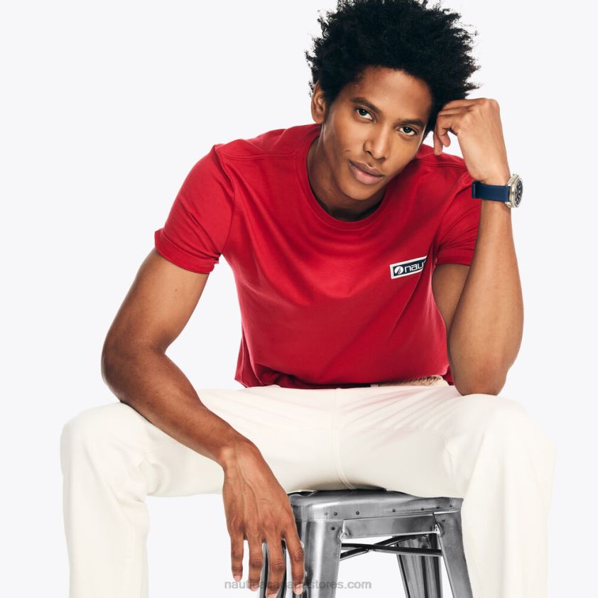 Sustainably Crafted Surf Beach Vibes Graphic T-Shirt Nautica Men Nautica Red R260HV419